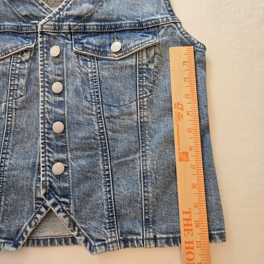 Universal Thread Factory Denim Vest Womens Small Blue Snap Front Jean Jacket - Picture 7 of 16